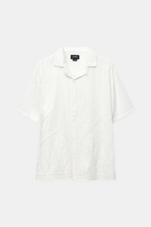Рубашка Pull&amp;Bear With Embroidered Detail, белый