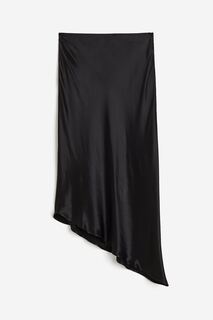 Юбка H&amp;M Asymmetric Satin, черный H&M