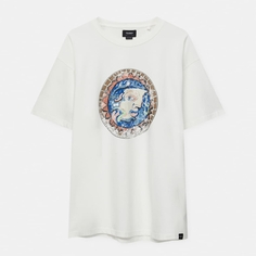 Футболка Pull&amp;Bear Short Sleeve With Round Print, белый