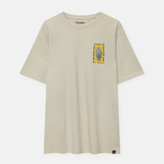 Футболка Pull&amp;Bear Short Sleeve With Print, бежевый