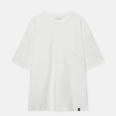 Футболка Pull&amp;Bear Short Sleeve With Embroidery, белый