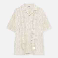Рубашка Pull&amp;Bear Short Sleeve Open Knit, белый