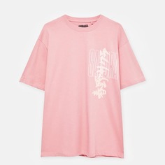 Футболка Pull&amp;Bear Sakura Haruna, розовый