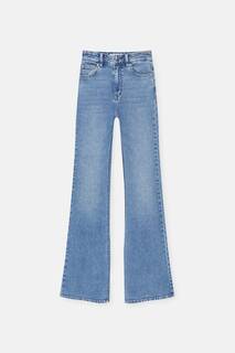 Расклешенные джинсы с высокой талией Pull&amp;Bear, синий