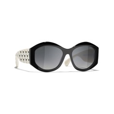 Солнцезащитные очки Chanel Oval, черный/белый