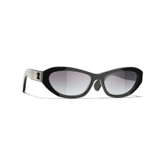 Солнцезащитные очки Chanel Oval, черный/золотой