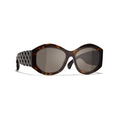 Солнцезащитные очки Chanel Oval, коричневый