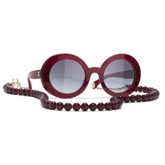 Солнцезащитные очки Chanel Round, винный/золотистый