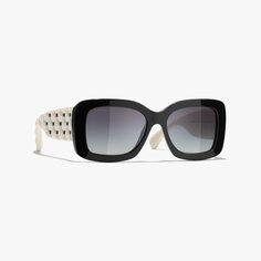 Солнцезащитные очки Chanel Rectangle, чёрный/белый