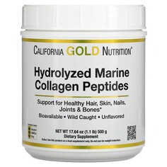 Пищевая добавка California Gold Nutrition Гидролизованные пептиды морского коллагена без вкуса, 500г