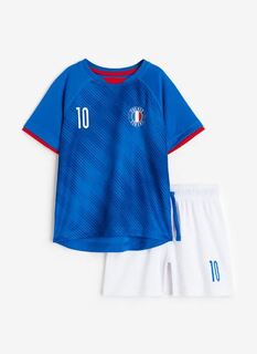 Футбольная форма с принтом H&amp;M France Football Kit Print, синий/белый H&M