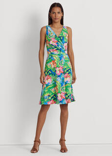 Платье без рукавов из джерси с цветочным принтом Ralph Lauren
