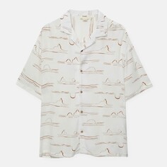 Рубашка Pull&amp;Bear Print Short Sleeve, белый