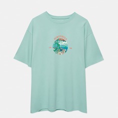 Футболка Pull&amp;Bear Short Sleeve Hiroshige, голубой