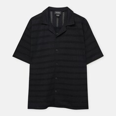 Рубашка Pull&amp;Bear Striped Knitted, черный