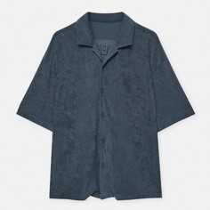 Рубашка Pull&amp;Bear Terry Short Sleeve, синий