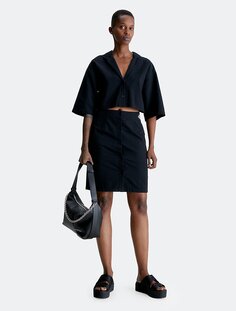 Платье-рубашка на пуговицах с вырезами Calvin Klein, черный