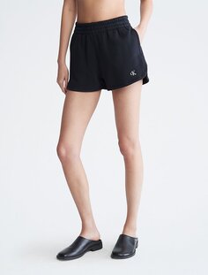 Флисовые шорты с логотипом Calvin Klein, черный
