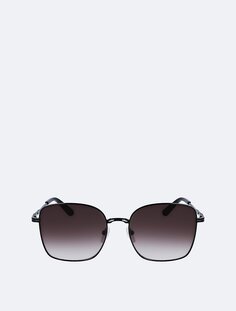Металлические модифицированные прямоугольные солнцезащитные очки Calvin Klein, черный