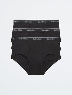 Хлопковые классические трусы из 3 пар Calvin Klein, черный