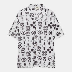 Рубашка Pull&amp;Bear Hawaiian Print, белый