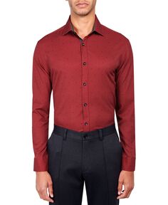 Мужская классическая рубашка узкого кроя с принтом в горошек Society of Threads