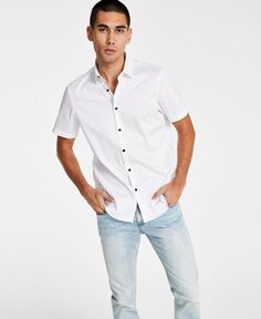 Мужская однотонная рубашка классического кроя tux на пуговицах, созданная для macy&apos;s INC International Concepts, белый
