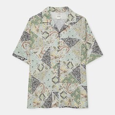 Рубашка Pull&amp;Bear Tile Print Short Sleeve, мультиколор