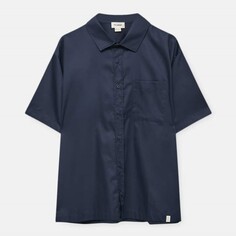 Рубашка Pull&amp;Bear Short Sleeve Poplin, синий