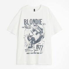 Футболка H&amp;M Oversized Printed Blondie, белый H&M