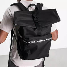 Рюкзак Tommy Jeans Essential Logo Tape Roll, черный