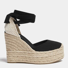 Эспадрильи Pull&amp;Bear Platform Wedge, черный