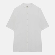 Рубашка Pull&amp;Bear Coloured Short Sleeve With A Stand-up Collar, белый