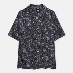 Рубашка Pull&amp;Bear Geometric Short Sleeve, мультиколор