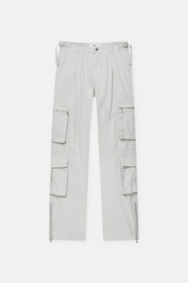 Брюки Pull&amp;Bear Adjustable Multipocket Cargo, бледно-розовый