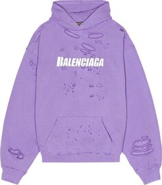 Худи Balenciaga Destroyed Hoodie &apos;Light Purple/White&apos;, фиолетовый