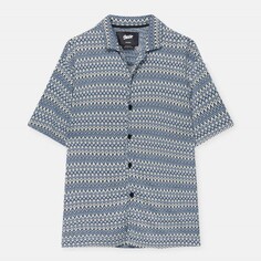 Рубашка Pull&amp;Bear Stwd Print Short Sleeve, голубой