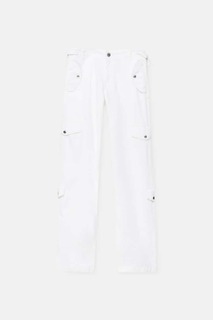 Брюки Pull&amp;Bear Adjustable Waist Cargo, белый