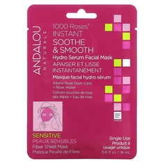 Косметическая маска для лица Andalou Naturals Instant Soothe &amp; Smooth Hydro Serum 1000 Roses, 18 мл.