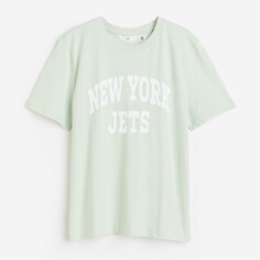 Футболка H&amp;M Motif New York Jets, светло-зеленый H&M