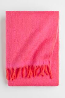 Плед H&amp;M Home Wool-blend, ярко-розовый