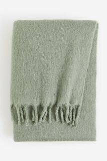 Плед H&amp;M Home Wool-blend, светло-зеленый