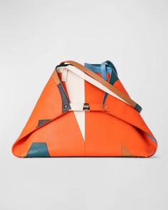 Кожаная сумка через плечо Ai среднего размера с принтом в стиле пэчворк Akris