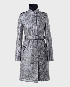 Лакированное твидовое верхнее пальто со съемной стеганой вставкой Akris punto