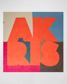 Кашемировый шелковый шарф с цветными блоками и логотипом Akris