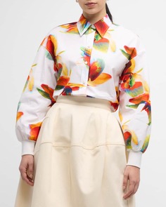 Рубашка Cocoon с цветочным принтом и пуговицами спереди Alexander McQueen