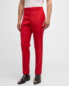 Мужские узкие брюки из цельной шерсти и мохера Alexander McQueen