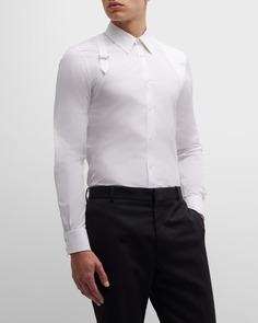 Мужская классическая рубашка с ремнями безопасности Alexander McQueen