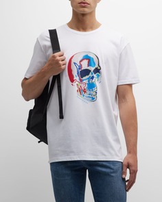Мужская футболка с рисунком Solarized Skull Alexander McQueen