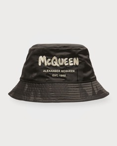 Мужская панама с вышитым граффити-логотипом Alexander McQueen